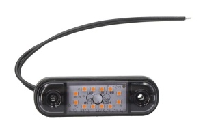 Lumina delimitare stanga/dreapta, forma: oval, portocaliu/fumuriu, LED, inaltime 24,2mm; latime 83,8mm; adancime 10,4mm lungime cablu 230mm, 12/24V (IP66/IP68) - Img 1