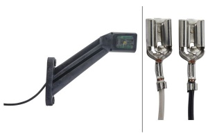 Lumina delimitare stanga, portocaliu/rosu/alb, LED, lungime cablu 3000mm, pe brațul lung, 12/24V (IP6K9K) - Img 2