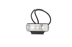 Lumini clarificare stanga/dreapta, alb, LED, inaltime 44mm; latime 122mm; adancime 16mm, în relief, lungime cablu 500mm, cu cuier, 12/24V (cu reflector) - Img 1
