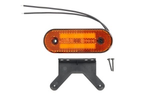 Lumini clarificare stanga/dreapta, portocaliu, LED, inaltime 41mm; latime 115mm; adancime 20mm, în relief, lungime cablu 220mm, cu cuier, 12/24V - Img 1