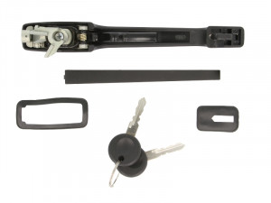 Maner usa Fata Stanga cu cheie, exterior, cu incuietoare, crom/negru potrivit VW CADDY I, GOLF II, JETTA II, PASSAT B2, POLO, POLO CLASSIC, POLO II, SCIROCCO 0.9-2.2 1979-1994 - Img 2