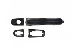 Maner usa Stanga Fata potrivit FORD FOCUS II 2004-2008 - (exterior, cu gaura pentru incuietoare; negru/grund)