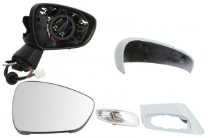 Oglinda laterala Dreapta (electric Da, convexa, incalzita, crom, captuseala, pliabil electric, cu senzor de temperatura) potrivit DS DS 4; CITROEN C4, C4 II, DS4