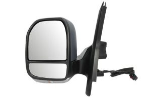 Oglinda laterala Stanga potrivit FORD TRANSIT / TOURNEO CUSTOM; VW TRANSPORTER T7 dupa 2023 - (electric; convexa, cu incalzire; captuseala, cu indicator; antena)