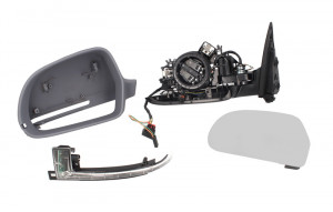 Oglinda stanga potrivit AUDI A6 2008-2011 - electrica, asferic, incalzita, grunduita
