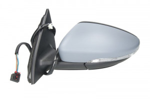 Oglinda stanga potrivit VW PASSAT 2010-2014 - electrica, asferic, incalzita, crom, grunduita, cu lumina - Img 2