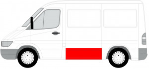 Panou lateral stanga potrivit MERCEDES SPRINTER; VW LT 1995-2006 - 42.5cm, partea inferioara - Img 2