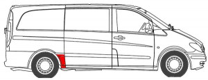Panou reparatie Dreapta Spate potrivit MERCEDES VITO / VIANO W639 2003-2010 - (Partea frontala; model scurt) - Img 2