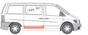 Panou reparatie usa Spate/usa culisanta Dreapta potrivit MERCEDES V (638/2), VITO (W638) 1996-2003 - (conducta, cu armatura pentru incuietoare si balamale) - Img 2