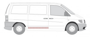 Panou reparatie usa Spate/usa culisanta potrivit MERCEDES V (638/2), VITO (W638) 1996-2003 - (conducta, inaltime 120mm) - Img 2