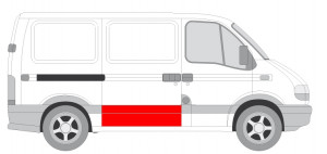 Panou reparatie usa Spate/usa culisanta potrivit NISSAN INTERSTAR; OPEL MOVANO A; RENAULT MASTER II, MASTER PRO 1998-2010 - (strat, partea inferioara, inaltime 350mm) - Img 2