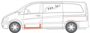 Prag auto fata Stanga inalt potrivit MERCEDES VIANO W639, VITO / MIXTO W639, VITO W639 - Img 2
