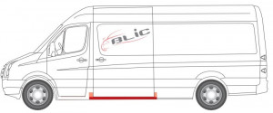 Prag auto Spate Stanga potrivit MERCEDES SPRINTER 3,5-T (B906), SPRINTER 3-T (B906), SPRINTER 4,6-T (B906), SPRINTER 5-T (B906); VW CRAFTER 30-35 pana in 2013 - (model lung; model mediu) - Img 2