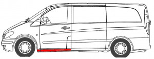 Prag lateral fata potrivit MERCEDES VITO 2003-2010 - stanga - Img 3