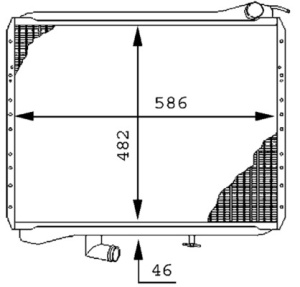 Radiator motor (cu rama) potrivit MERCEDES UNIMOG OM353.958-OM366.956 01.77- - Img 4