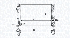 Radiator motor potrivit ALFA ROMEO GIULIETTA, GIULIETTA/HATCHBACK 1.4/1.4LPG - Img 3
