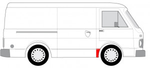 Segment aripa Dreapta (partea din spate/partea inferioara) potrivit VW LT 28-35 I, LT 40-55 I 01.75-12.96 - Img 2