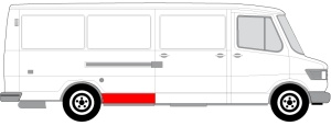 Segment aripa Spate Dreapta potrivit MERCEDES T1 (601), T1 (601, 611), T1 (602), T1 (B601), T1 (B602), T1/TN pana in 1996 - (inainte de roata, model lung) - Img 2