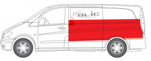 Segment aripa Spate Stanga (partea de sus, model scurt, 1/2 inaltime, latime 2 segmente) potrivit MERCEDES VIANO (W639), VITO / MIXTO (W639), VITO (W639) - Img 2
