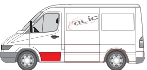 Segment reparatie usa Fata Stanga potrivit MERCEDES SPRINTER 2-T (B901, B902), SPRINTER 3-T (B903), SPRINTER 4-T (B904) 1995-2006 - (strat, partea inferioara, inaltime 310mm) - Img 2