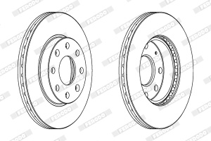 Set discuri frana (2 buc.) Fata Dreapta/Stanga potrivit CHEVROLET AVEO, AVEO / KALOS, LANOS, SPARK; DAEWOO KALOS, LACETTI, LANOS, NEXIA; DODGE NEON II 1.0-Electric 03.93- - Img 2