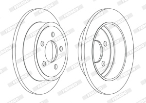 Set discuri frana (2 buc.) Spate Dreapta/Stanga potrivit JEEP CHEROKEE, WRANGLER II 2.4-4.0 08.96-01.08 - Img 3