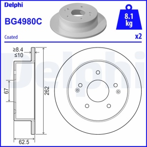Set discuri frana (2 buc.) Spate Dreapta/Stanga potrivit SSANGYONG ACTYON II, KORANDO 2.0-2.2D 11.10- - Img 2