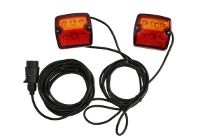 Stop spate stanga/dreapta (LED, 12/24V, lungime cablu: 7m, cu intermitent, cu stop, lumina de parcare, magnet-mountable) - Img 1