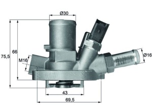Termostat lichid racire (80°C, in carcasa) potrivit ABARTH GRANDE PUNTO; ALFA ROMEO MITO; FIAT BRAVO II, DOBLO, DOBLO CARGO, GRANDE PUNTO, LINEA; LANCIA DELTA III 1.4/1.4CNG/1.4LPG 05.07- - Img 4