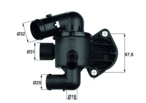 Termostat lichid racire (87°C, in carcasa) potrivit AUDI A3, TT; SKODA OCTAVIA II, SUPERB II, YETI; VW BEETLE, EOS, GOLF PLUS V, GOLF VI, JETTA III, JETTA IV 1.4-2.5 05.03-12.20 - Img 1