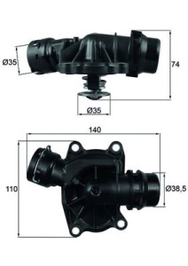 Termostat lichid racire (88°C, in carcasa) potrivit BMW 3 (E46), 5 (E39), 7 (E38), X5 (E53); LAND ROVER RANGE ROVER III; OPEL OMEGA B 2.5D/3.0D 08.98-08.12 - Img 1