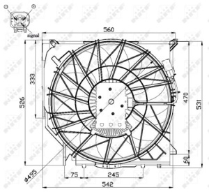 Ventilator radiator (cu carcasa) potrivit BMW X3 (E83) 2.0D-3.0D 09.03-08.10 - Img 3