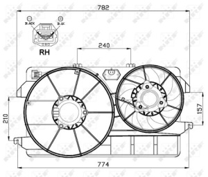 Ventilator radiator (cu carcasa) potrivit FORD COUGAR, MONDEO I, MONDEO II, MONDEO III 1.6-2.5 02.93-03.07 - Img 4