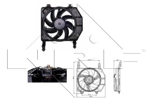 Ventilator radiator (cu carcasa) potrivit FORD FIESTA IV, FIESTA/MINIVAN 1.25-1.6 08.95-08.03 - Img 3