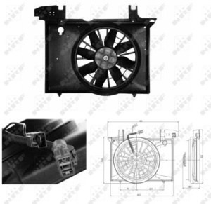 Ventilator radiator (cu carcasa) potrivit VOLVO 850, C70 I, S70, V70 I, XC70 I 2.0-2.4CNG 08.91-10.05 - Img 3