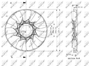 Ventilator radiator (diameter 750mm, numar lame 11) potrivit MAN HOCL, LION´S CITY, LION´S COACH, NG, NL, NÜ, TGA, TGS I, TGX I; NEOPLAN CENTROLINER D0826LOH10-G2876DUH02 08.92- - Img 2