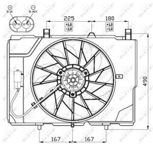 Ventilator radiator potrivit MERCEDES C T-MODEL (S202), C (W202), CLK (A208), CLK (C208), E T-MODEL (S210), E (VF210), E (W210), SLK (R170) 1.8-3.2 03.93-04.04 - Img 3
