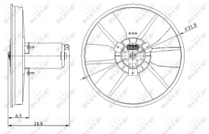 Ventilator radiator Stanga potrivit SEAT CORDOBA, CORDOBA VARIO, IBIZA II, INCA; VW CADDY II, CADDY II/MINIVAN, CORRADO, GOLF II, GOLF III, GOLF IV, PASSAT B3/B4, POLO 1.4-2.0 10.86-12.02 - Img 2