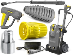 Aparat spalat cu inalta presiune HD 8/18-4 clasa M: mijloc 760 l/ora, 270 bar, varf motor: pompa axiala trifazata, cu 3 pistoane; pistoane din inox