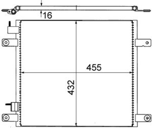 Condensator A/C 467x437x16 potrivit DAF 65 CF, 75 CF, 85 CF, CF 65, CF 75, CF 85 02.98-12.20 - Img 1