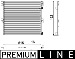 Condensator climatizare 515x492x16 potrivit RVI MIDLUM; VOLVO FL, FL II, FL III 03.00- - Img 1