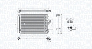 Condensator climatizare (cu uscator) potrivit HYUNDAI IX35; KIA CARENS IV, SPORTAGE III 1.6-2.0D 08.09- - Img 1