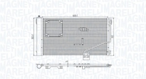 Condensator climatizare (cu uscator) potrivit MERCEDES C (CL203), C T-MODEL (S203), C (W203), CLK (C209), SL (R230) 2.2D-5.4 05.00-01.12 - Img 2