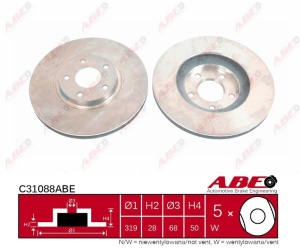 Disc frana Fata Dreapta/Stanga potrivit INFINITI EX, G, G35, M, Q70, QX70; NISSAN 350Z, 370Z, ALTIMA, MAXIMA / MAXIMA QX V, MAXIMA VI, MURANO I, MURANO II 2.5-5.0 08.01- - Img 3