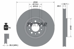Disc frana Fata Dreapta/Stanga potrivit JEEP COMPASS, RENEGADE 1.3/1.3H 04.20- - Img 3