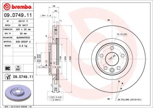 Disc frana Fata Dreapta/Stanga potrivit LAND ROVER RANGE ROVER VELAR 2.0-3.0H 03.17- - Img 1