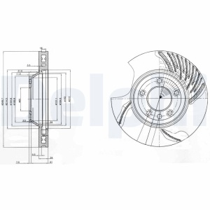 Disc frana Fata Stanga potrivit AUDI Q7; PORSCHE CAYENNE; VW TOUAREG 2.5D-6.0D 09.02- - Img 3