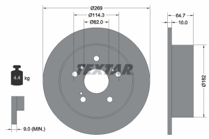 Disc frana Spate Dreapta/Stanga (fara pivot fixare roata) potrivit LEXUS ES; TOYOTA CAMRY, MARK II, SOLARA 2.2-3.0 06.91-11.08 - Img 3