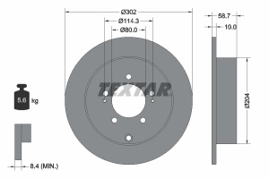 Disc frana Spate Dreapta/Stanga (fara pivot fixare roata) potrivit CITROEN C4 AIRCROSS, C-CROSSER, C-CROSSER ENTERPRISE; DODGE CALIBER; MITSUBISHI LANCER VIII, OUTLANDER I 1.6-3.0 11.03- - Img 3