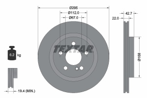 Disc frana Spate Dreapta/Stanga (fara pivot fixare roata) potrivit MERCEDES A (W176) CLA (C117) CLA SHOOTING BRAKE (X117) GLA (X156); INFINITI Q30 2.0/2.2D 01.13- - Img 3
